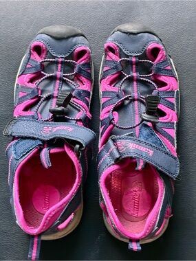 Kamik Navy and Pink Kids Closed-Toe Sport Sandals